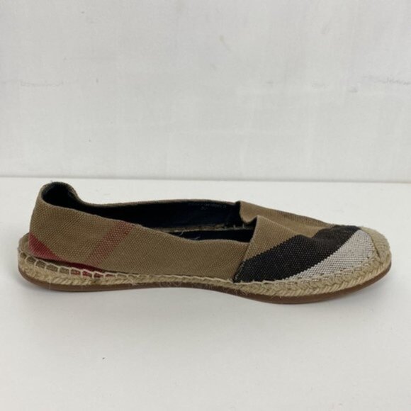 Authentic Burberry Brit Hodgeson Espadrilles Flats Canvas Beige Check 37… - Picture 8 of 11
